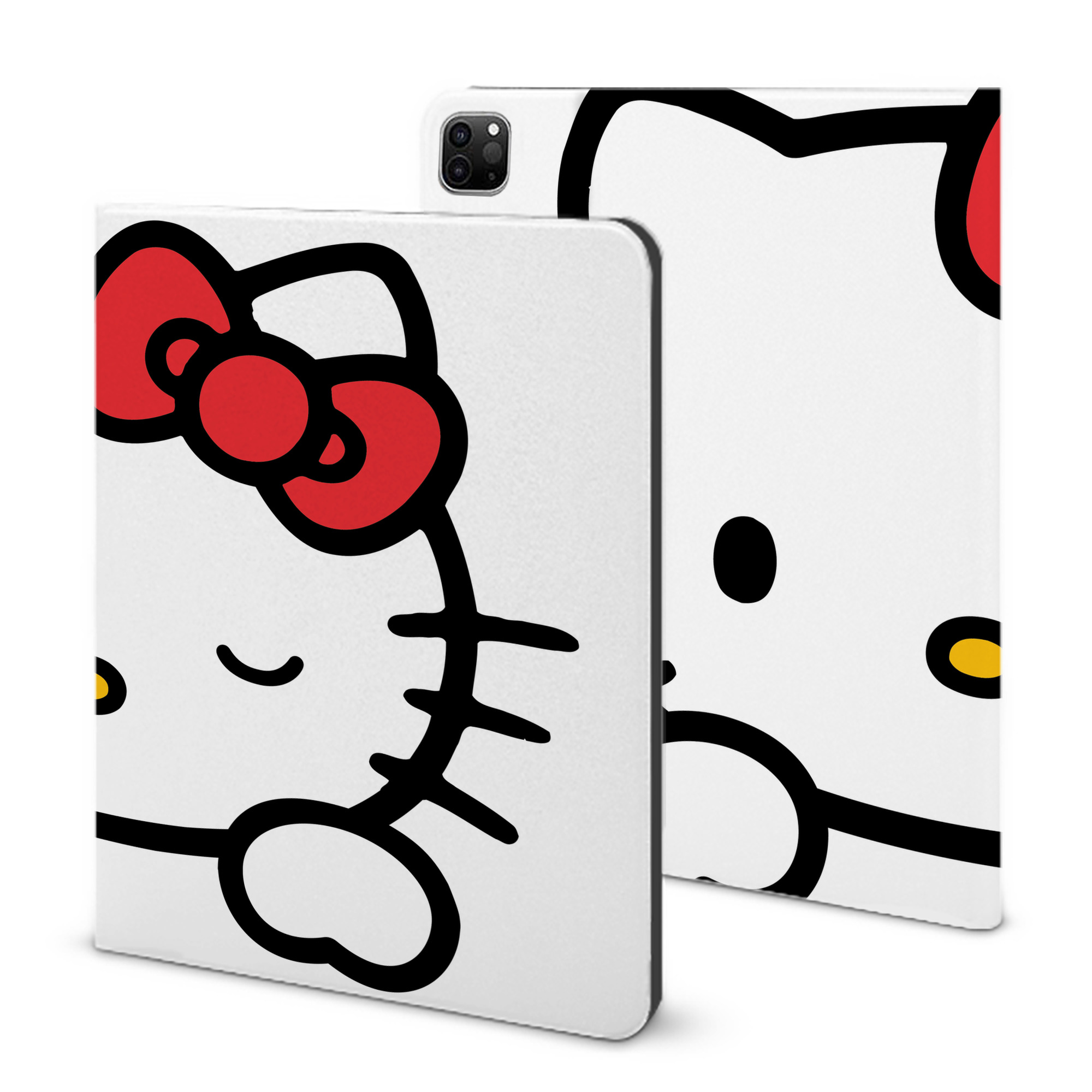 （画像用） Hello Kitty ハローキティ IPad ケース ブック型 PUレザー TPU 耐衝撃 軽量 薄型 ペン収納なし 全面保護 IPad 各モデル対応